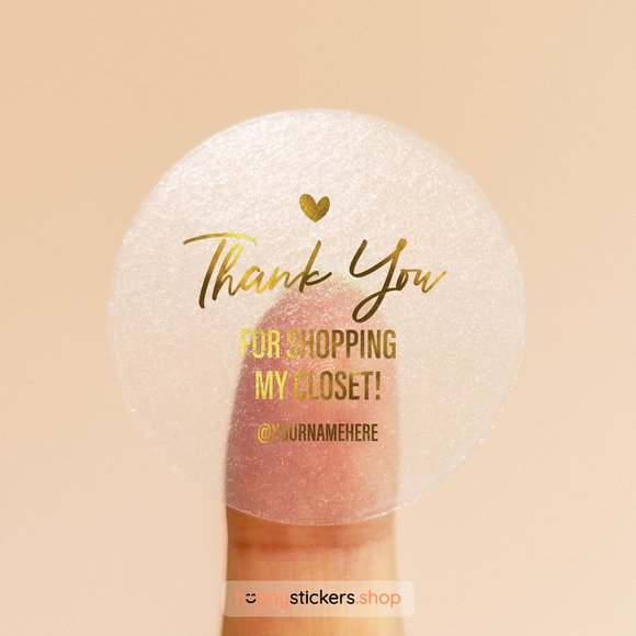 Thank You For Shopping My Closet! Stickers & Labels with your custom wording - Picture 12 of 17